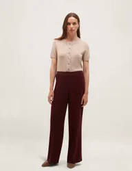 Elasticated Waist Wide Leg Trousers Purple female