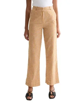 Pantaloni A Vita Alta Edie Linen Wide Leg Rose Dust 27 - Scotch & Soda - FashionsVida