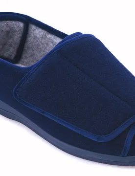 Emma Women's Extra Wide Slippers for Swollen Feet - Navy - Size: 3 XXW - Cosyfeet - FashionsVida
