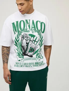Herren Weißes Übergroßes Kastenförmiges T-Shirt Mit Country-Club-Aufdruck White Größe Small - boohooMAN - FashionsVida