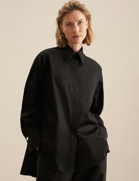 Longbluse Uni Schwarz 36