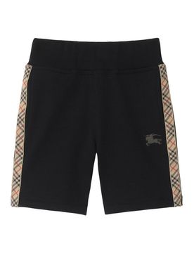 Pantaloncini in cotone con finiture a quadri