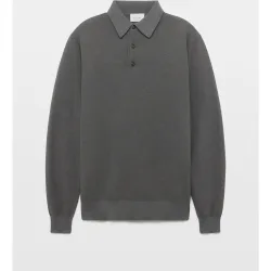 Polo manga larga de hombre cuello polo algodo seda