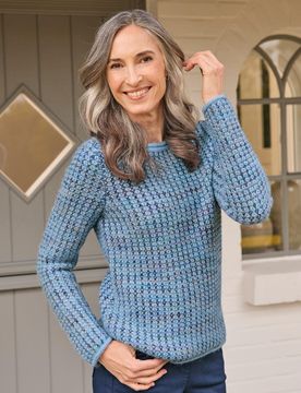 Alpaka-Pullover Rautenstrick - Hellblau - female - Size: 46