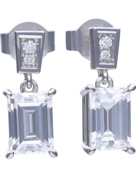 Womens 6220601082 Ladies Earrings Silver Sterling - One Size - Diamonfire - FashionsVida