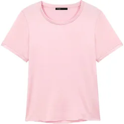 Camiseta de mujer de manga corta de lino y algodón