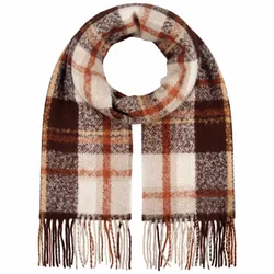 Cashmink Check Fringed Scarf by - rust - Damen - Size: One Size