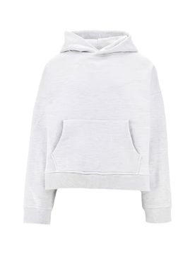 Cotton Drawstring Hood Pouch Handbag with Ribbed Cuffs