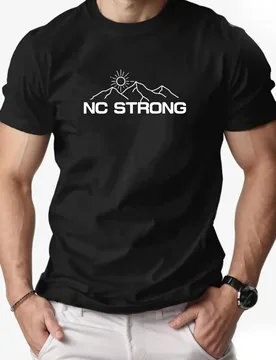 Men's 100% Cotton T-shirt NC STRONG Mountain Sun Print Short Sleeve Top Casual Breathable Summer Tee for Men 2025 New Streetwear - Aliexpress - FashionsVida