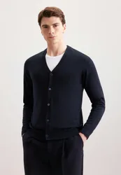 Regular Cardigan Uni Blau L
