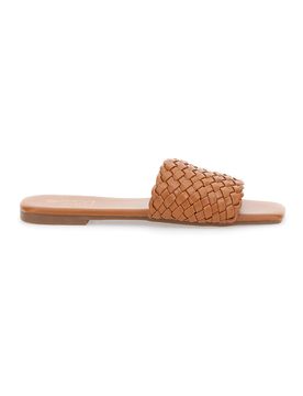 Ciabatte Flat Cognac Con Fascia Incrociata 5410 37
