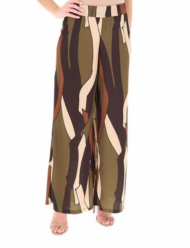 Pantalone in fantasia VERDE OLIVA 42