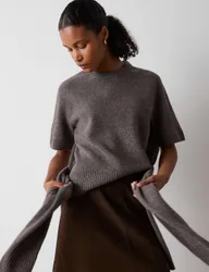 Pure Wool Knitted T-Shirt Neutral female