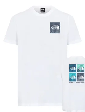 Mens Men’s Mountain Photo Box T-Shirt Tnf White Cotton - Size Small - The North Face - FashionsVida