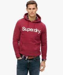 Superdry Herren Core Logo Hoodie Rot - Größe: M