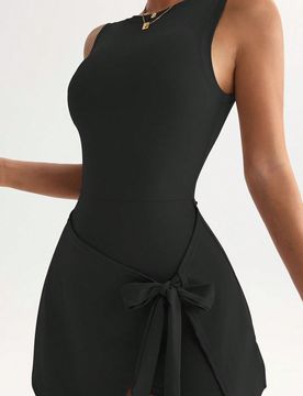 Vestido deportivo 2 en 1 para mujer, casual y elegante, anti-exposición, para golf y tenis, sin mangas, versátil para uso diario, estilo combinable,