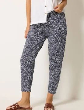 Abstract Print Hareem Trousers - Dark Navy - Size: 16L - M&Co - FashionsVida