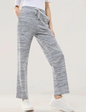 Struktur Jersey Hose, normale Größen, Farbe Blau, 20, reine Baumwolle schöner Bicolor-Effekt Damen - Walbusch - FashionsVida
