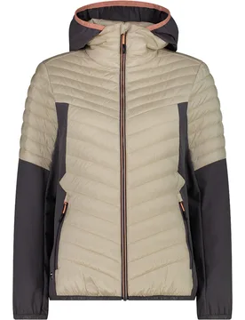 Woman jacket hybrid fix hood chaqueta outdoor mujer Marron (34) - CMP - FashionsVida