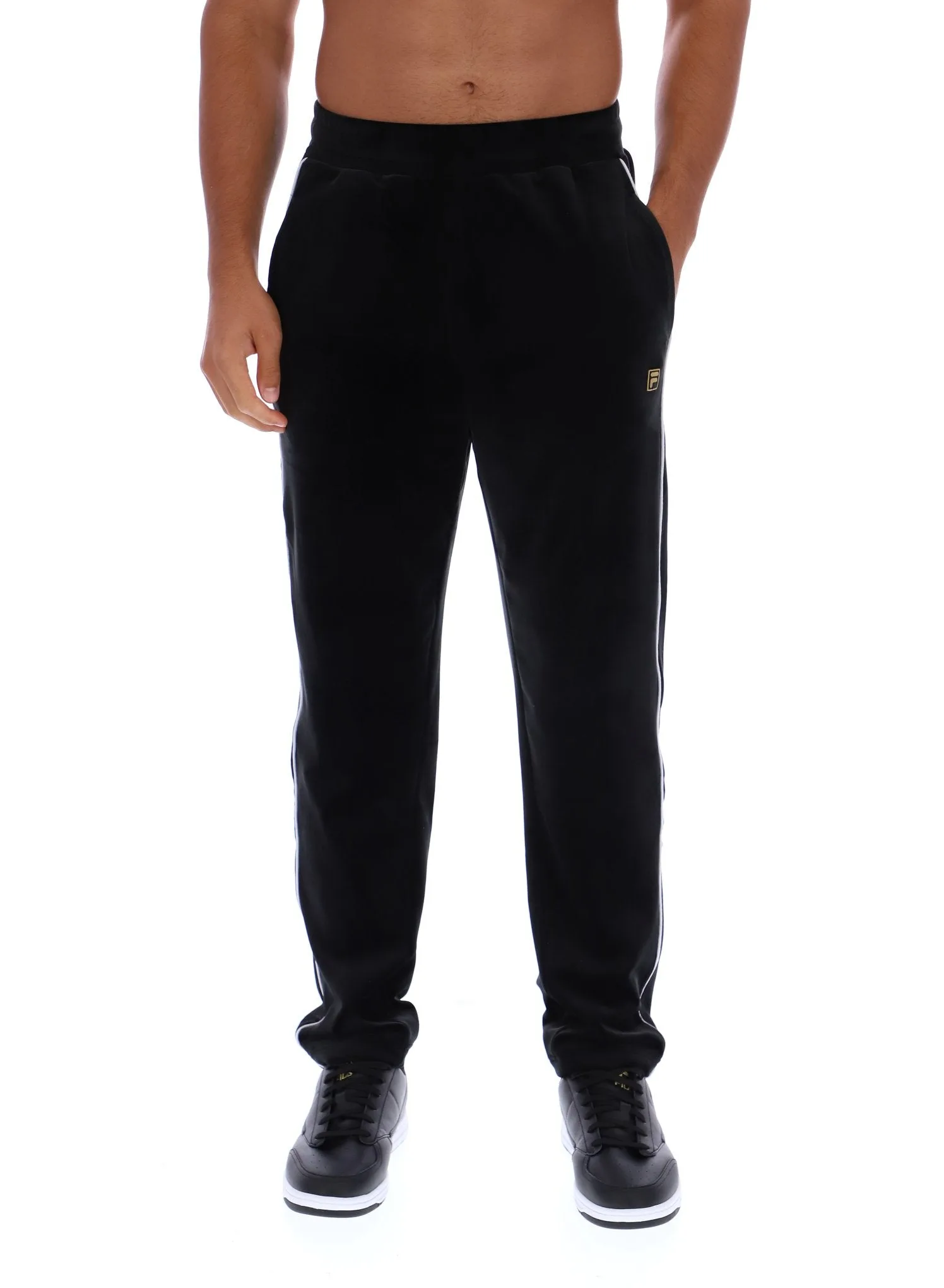 Black Wella Straight Leg Velour Pants - XS - FILA - FashionsVida