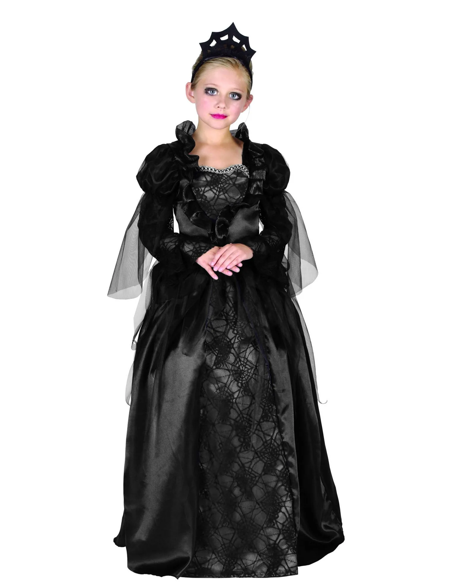 Barocke Vampirin Halloween-Kinderkostüm schwarz - KARNEVAL-MEGASTORE - FashionsVida