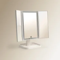Espejo Cosmético de Sobremesa con Luz y Aumento X3 Hollywood