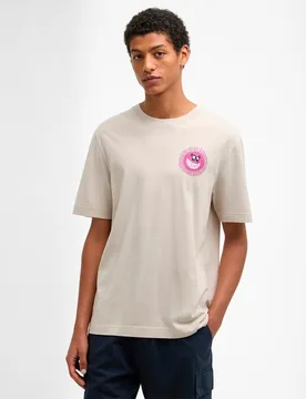 Camiseta de hombre lisa con motivo logo fantasia lado izquierdo - Barbour - FashionsVida