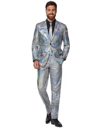 Suits Discoballer-Herrenanzug 70er Jahre silber