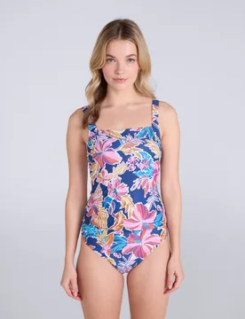 Womens Tankini Print Top - Dark Blue - Dark Blue - Size: 14 - Animal - FashionsVida