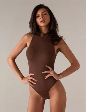 Body de unicolor con cuello mao para mujer - Shein - FashionsVida