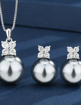 New autumn and winter jewelry set with gold plating and gray pearls, simple everyday style14-12mm - Aliexpress - FashionsVida