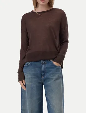 Regular-Fit Strickpullover aus Wolle Braun S - Closed - FashionsVida