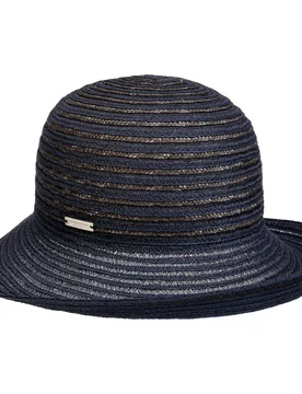 Levia Braided Hat with Upward Brim by - blue-navy - Damen - Size: One Size - Seeberger - FashionsVida