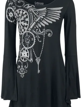 Gothic Langarmshirt - Bat Country - S bis 5XL - für Damen - Größe L - schwarz - Frauen - female - Gothicana by EMP - FashionsVida