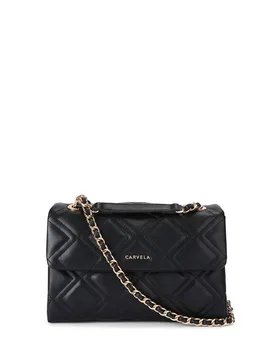 Women's 'Large Rosa Chain Shoulder' Bag in Black - Black - Size: One Size - Carvela - FashionsVida