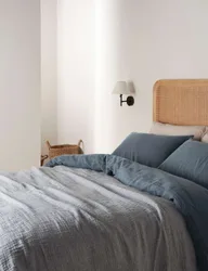 Linen Cotton Blend Textured Throw Navy