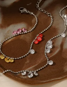 Minimalist Stainless Steel Bracelet Anklet for Women Fashion Colorful Zircon Geometric Bracelets&Anklets Chic Jewelry Gift - Aliexpress - FashionsVida