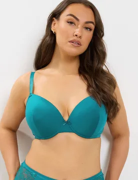 Women's Underwire T-Shirt Bra in Teal Size: 48D - Teal - Size: 48D - Yours - FashionsVida
