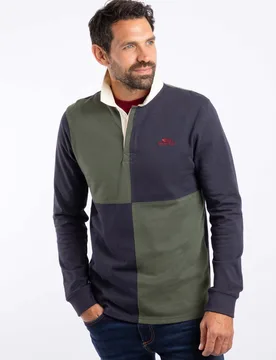 Lyon Mens Colour Block Rugby Shirt - Weird Fish - FashionsVida