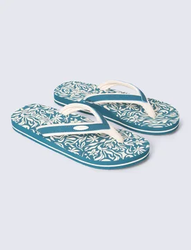 Swish' Womens Flip Flops With Soft Padded Upper Straps Slip-On Beach Sandals Turquoise - Size Uk 6 - Mountain Warehouse - FashionsVida