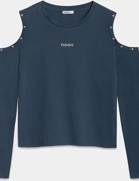 Camiseta de mujer de manga larga con abertura en los hombros - Noon - FashionsVida