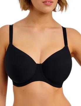 Womens Essentially Smooth Balcony T-Shirt Bra - Black Polyamide - Size 34dd - Freya - FashionsVida