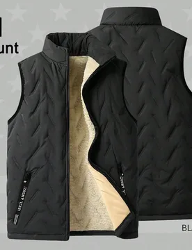 Chaleco de forro polar para hombre con cuello alto, bolsillos con cremallera, ropa deportiva ligera y casual para actividades de ocio al aire libre - Shein - FashionsVida