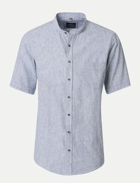 Casamoda Hemd aus Leinen-Mix Blau L