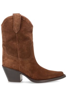Dallas Embroidered Leather Pointed-toe Ankle Boots