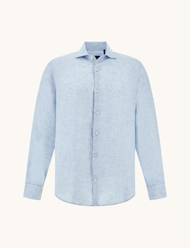 Camicia in lino uomo azzurro