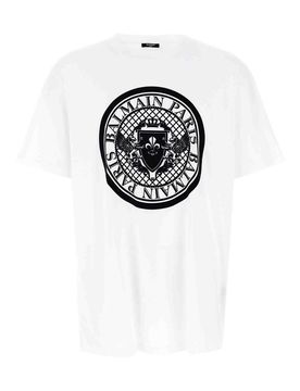 Balmain T-shirt logo in velluto