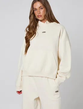 Women's Branded Hoodie in Cream Size: 10 - Cream - Size: 10 - Urban Bliss - FashionsVida
