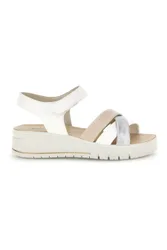 Sandali bianchi e beige con fasce incrociate 1080700295526 40