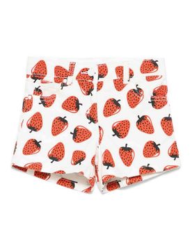 Shorti di jeans bianchi con fragole